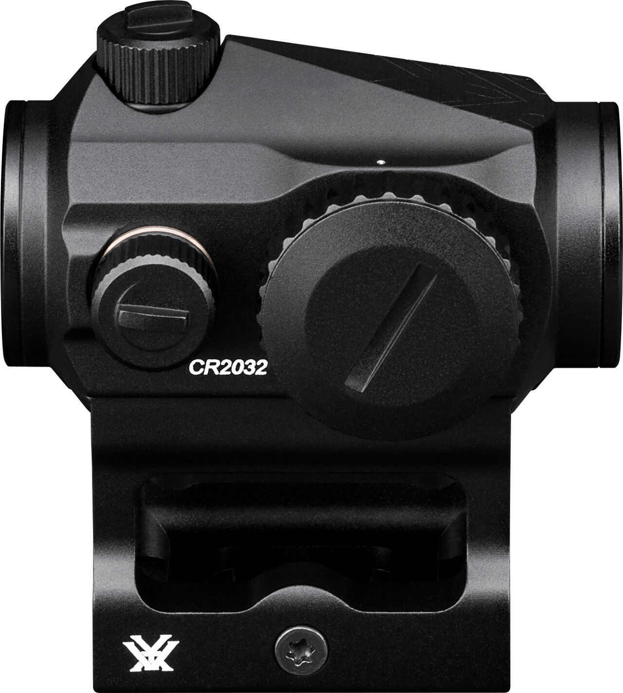 Vortex Optik mit seitlichem Blick auf Batterieanschluss CR2032