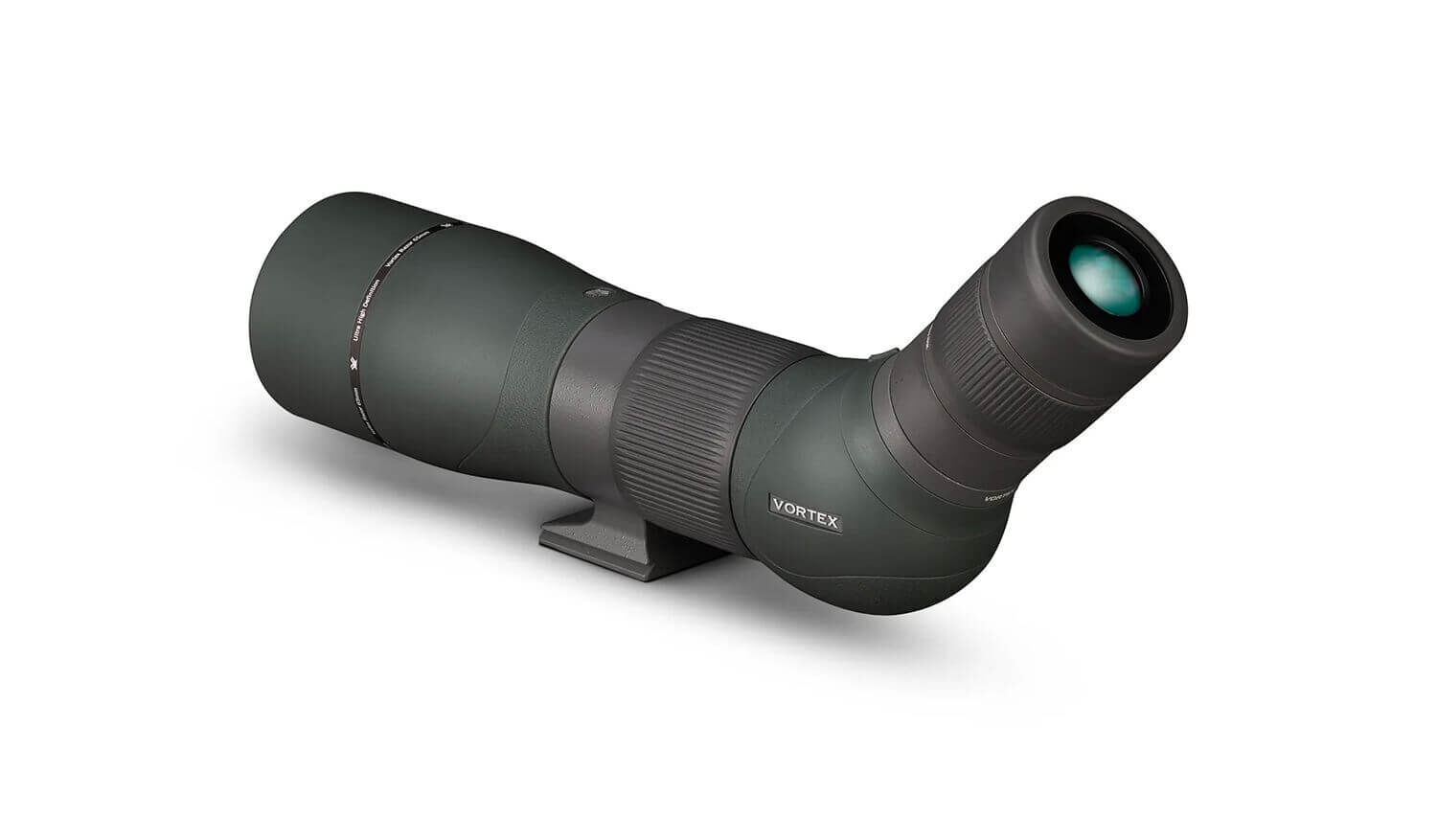 Ein schwarzes Spektiv mit großem Objektiv für detailreiche Fernsicht, ideal für Outdoor-Aktivitäten