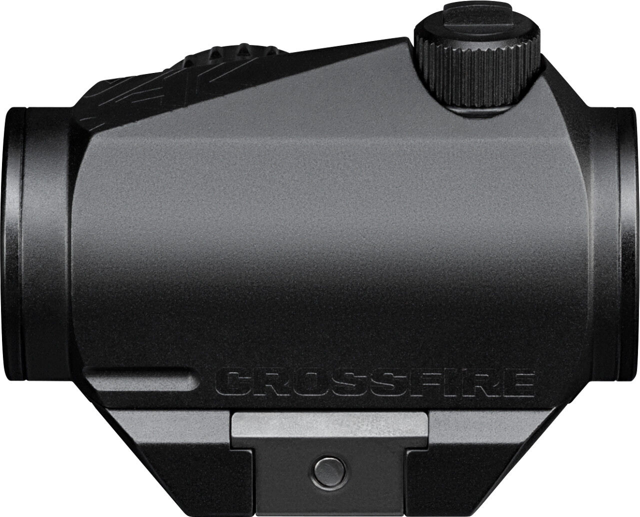 Seitliche Ansicht des Vortex Crossfire Red Dot Sight, einem kompakten und robusten Reflexvisier für Schusswaffen.