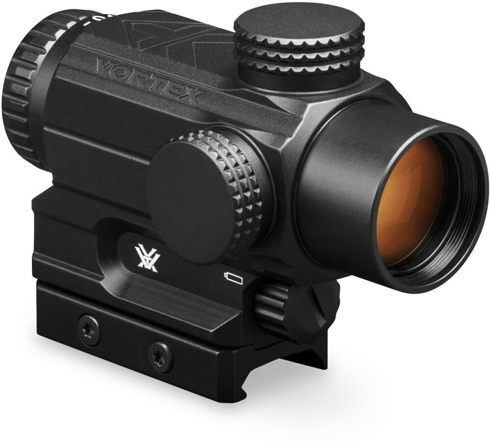 Nahaufnahme eines Vortex Red Dot Visiers mit roten Linsen für verbessertes Zielen