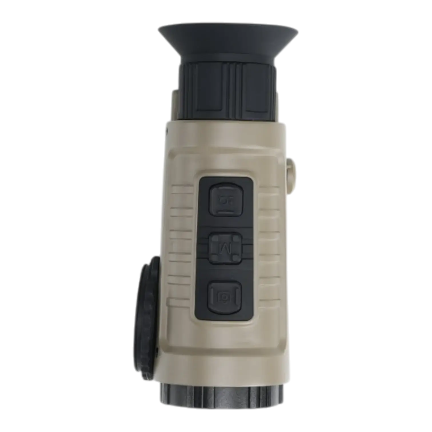 Frontansicht des Zentron ZEN M6 Pro TAN Wärmebild-Monokulars mit Bedienknöpfen, 640×512 VOx-Sensor und werkzeuglos wechselbaren 25/35/50-mm-Objektiven sowie integriertem Laser-Entfernungsmesser bis 1.200 m
