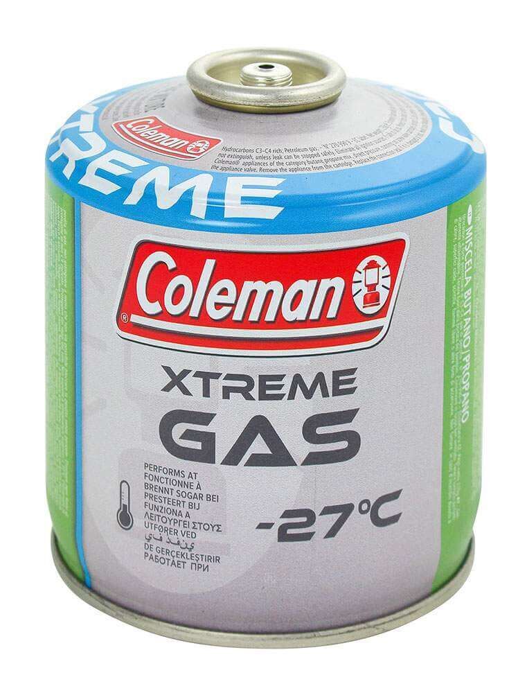 Coleman Xtreme Gas Kartusche, geeignet für Temperaturen bis -27°C, ideal für Camping und Outdoor-Aktivitäten.
