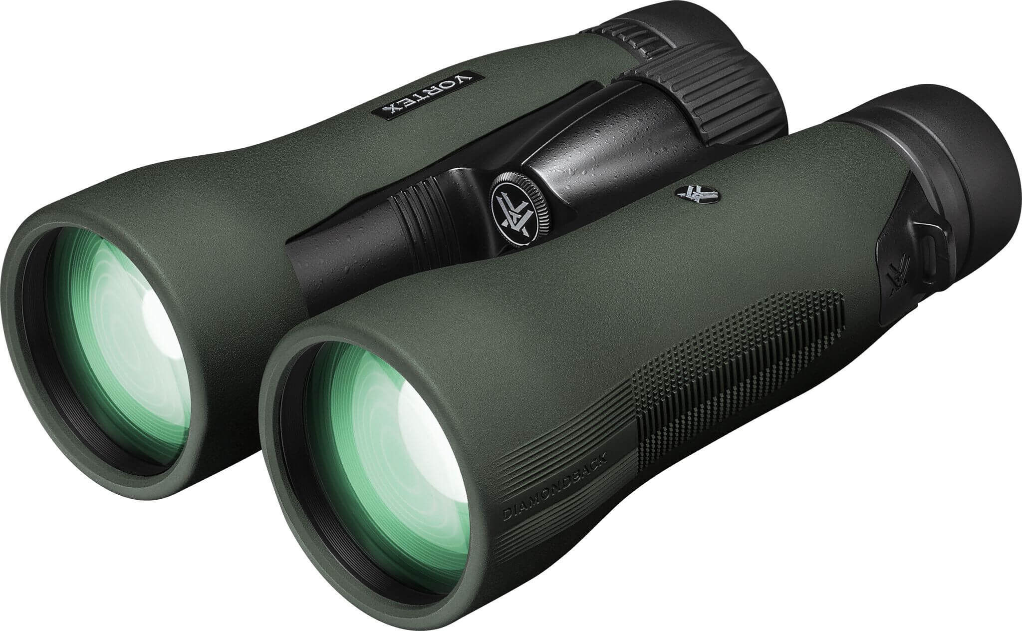 Ein modernes Fernglas mit grünen Linsen, ideal für Outdoor-Aktivitäten wie Vogelbeobachtung und Wandern