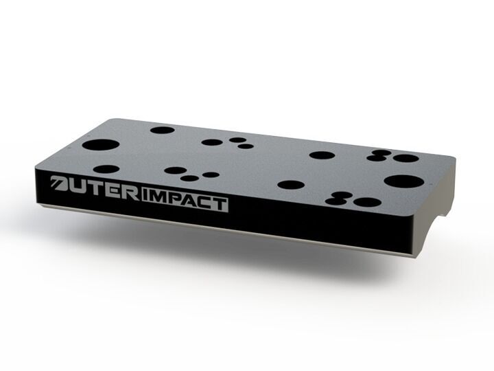 Schwarze Montageplatte für Zieloptik mit mehreren Löchern, Marke Outer Impact