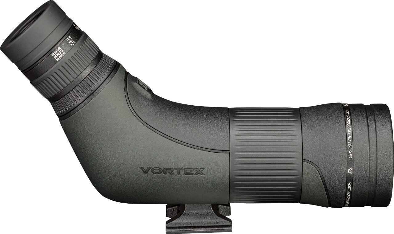 Seitliche Ansicht eines Vortex Spektivs mit 12-36x50 Zoom, ideal für Vogelbeobachtung und Naturerkundung