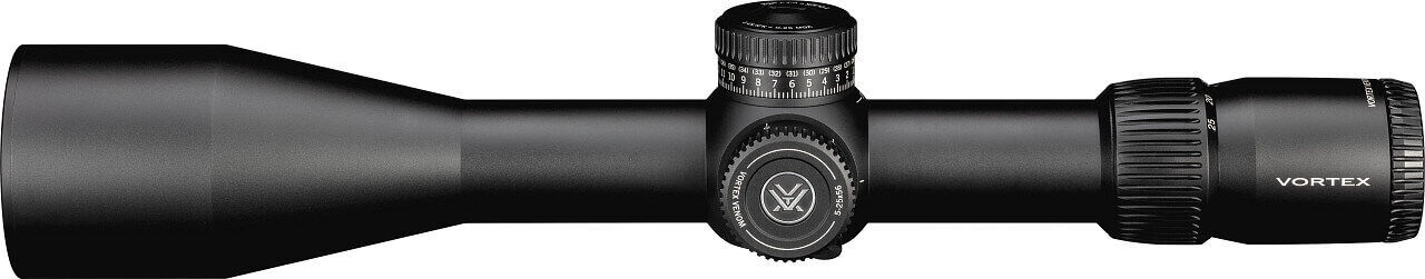 Schwarzes Vortex Zielfernrohr mit großer Objektivlinse und einstellbarem Okular, ideal für Präzisionsschießen