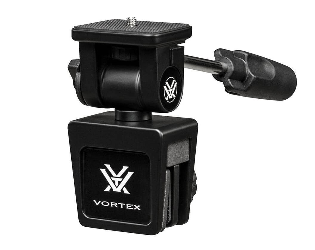 Vortex Stativkopf mit ergonomischem Griff für einfache Handhabung. Ideal für Foto- und Videoanwendungen.