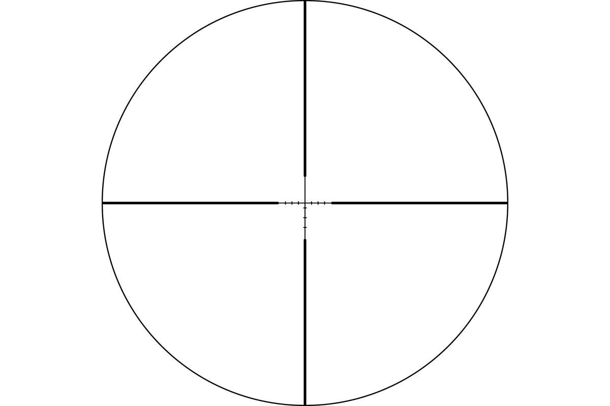 Grafik eines Fadenkreuzes im Zielfernrohr mit vier Linien zum Zielen