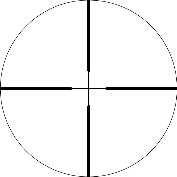 Grafik eines einfachen Fadenkreuzes innerhalb eines Kreises