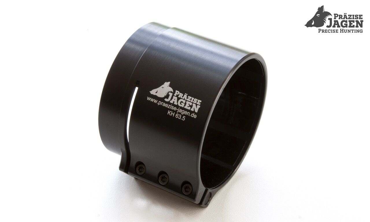 Schwarze Aluminiumhülse KH 63.5 von Präzise JAGEN für Jagdausrüstung