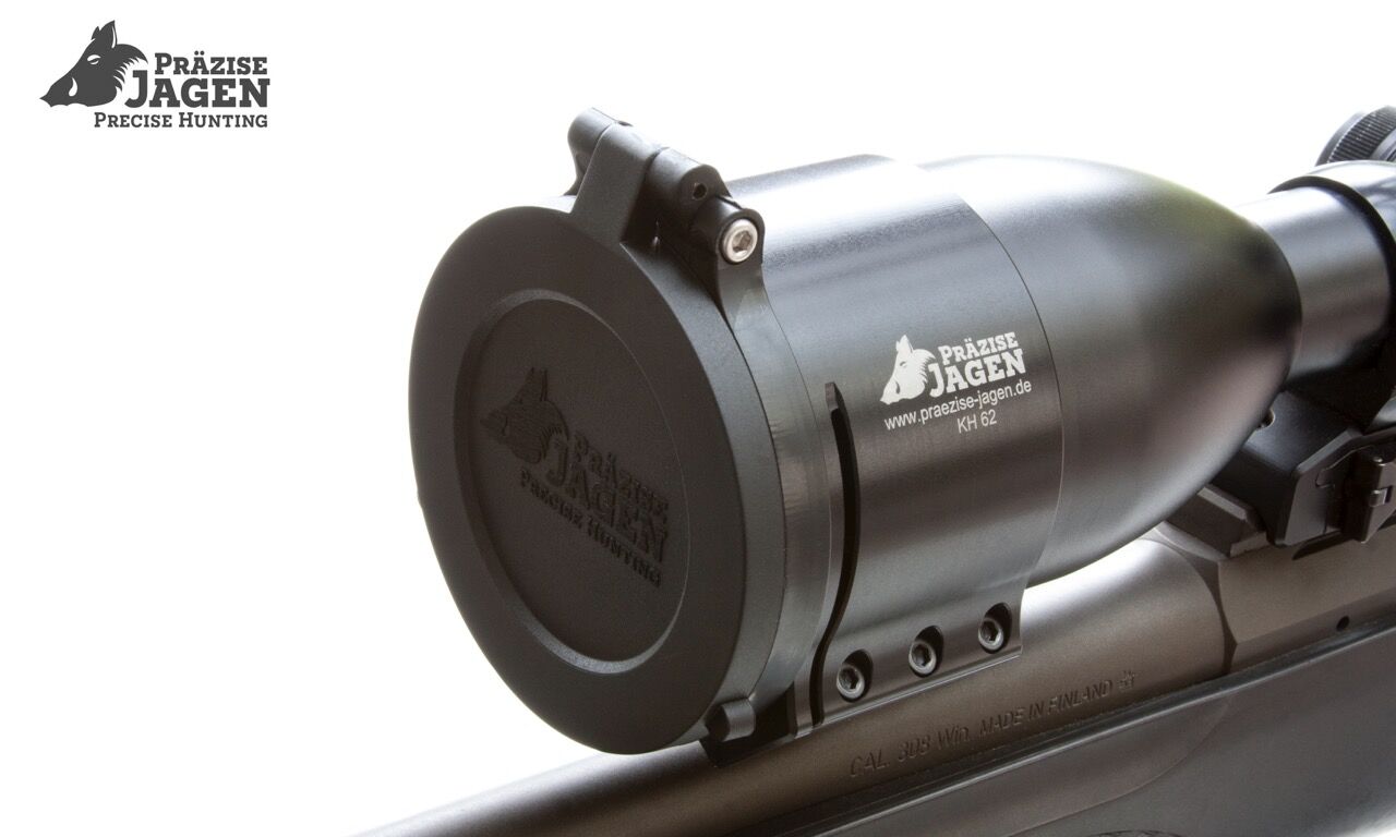 Nahaufnahme einer Zielfernrohr-Abdeckung von Präzise Jagen auf einem Gewehr