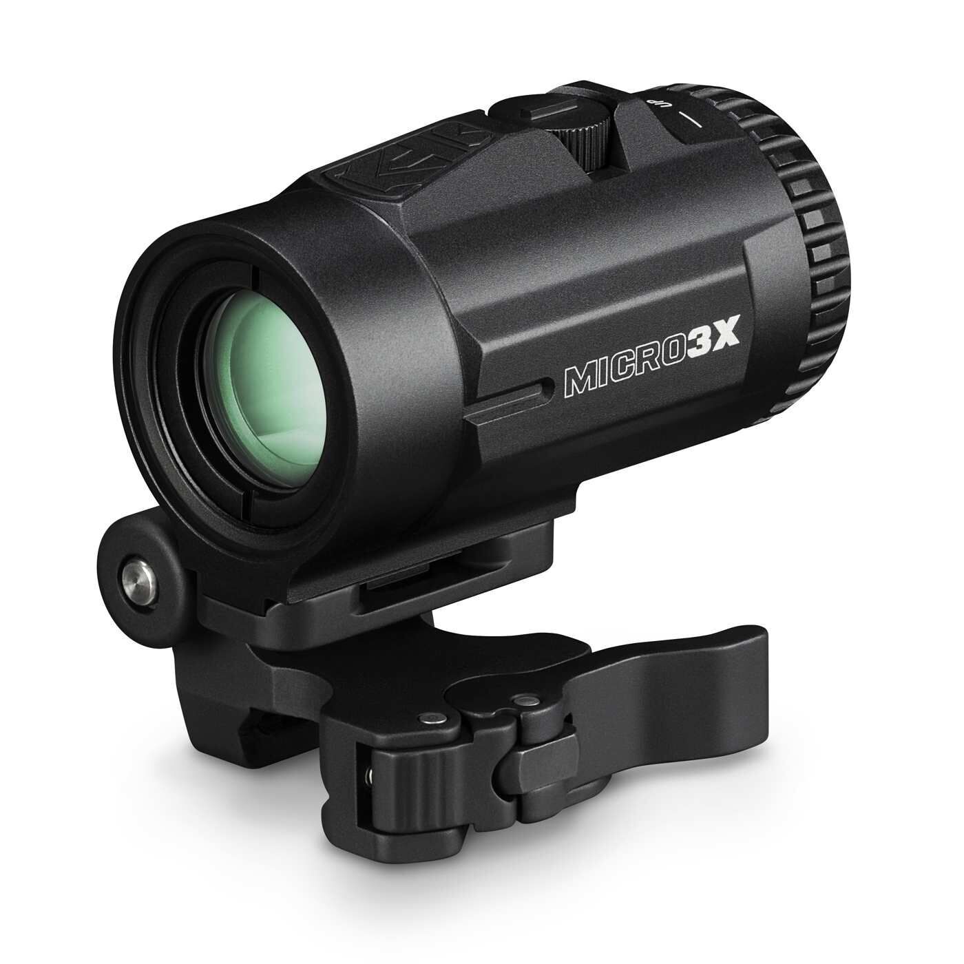 Kompakter Vortex Optics Micro3X Magnifier mit 3-facher Vergrößerung, ideal zur Verbesserung der Zielgenauigkeit.