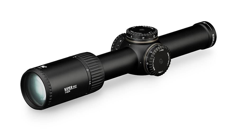 Viper PST 1-6x24 Zielfernrohr mit schwarzem Gehäuse, ideal für präzises Schießen
