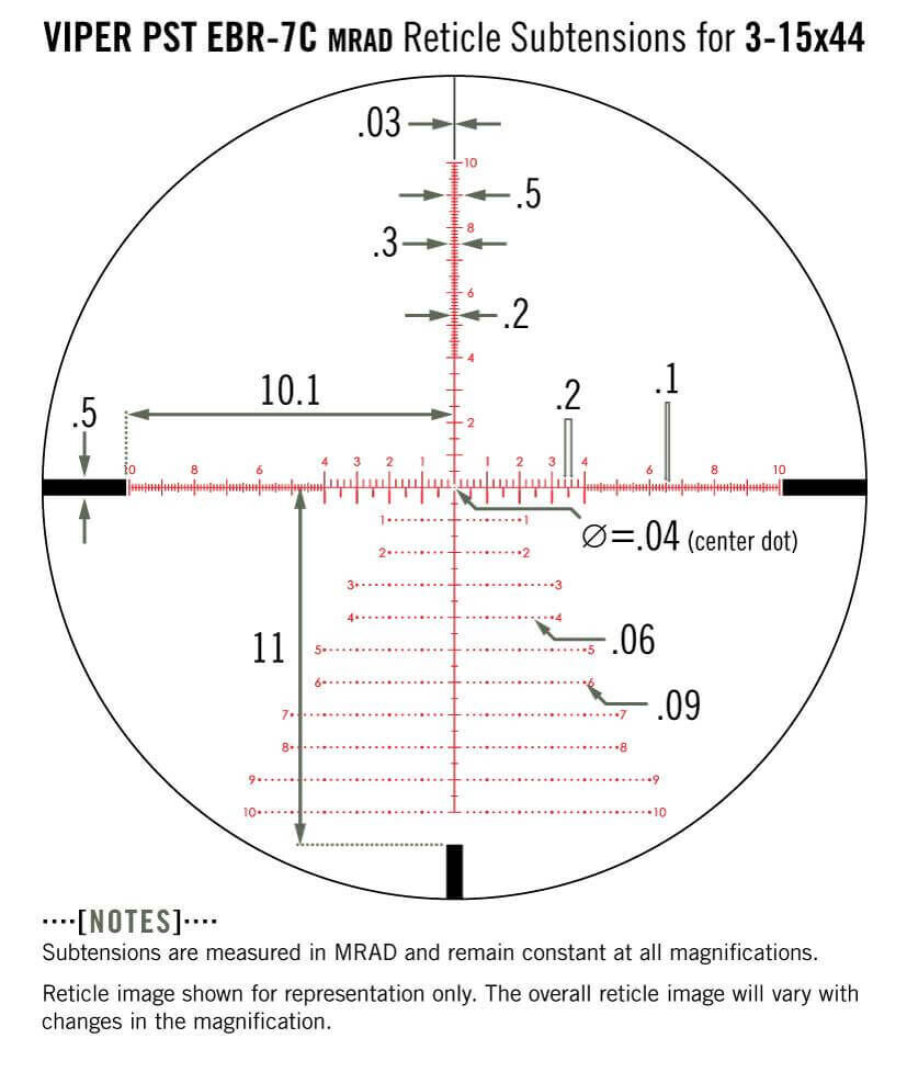 Vortex EBR-7C MRAD Subtensions 3-15x44