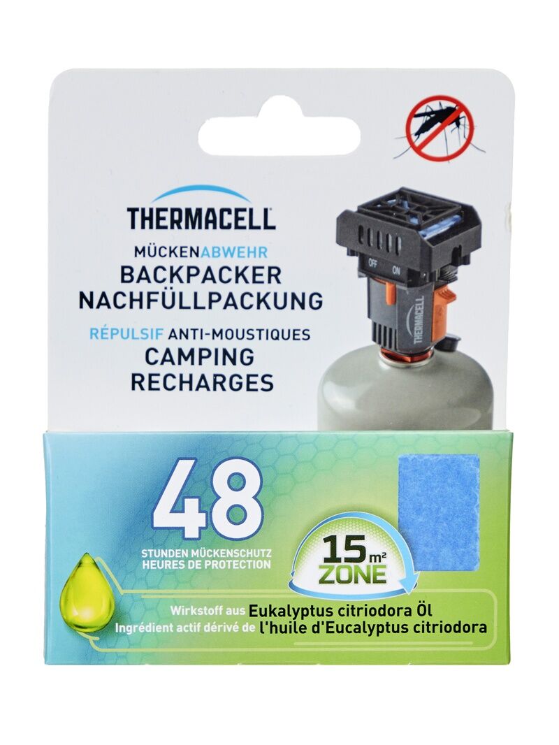 Thermacell Backpacker Mückenabwehr Nachfüllpackung mit 48 Stunden Mückenschutz und 15 m² Schutzzone, Wirkstoff Eukalyptus citriodora Öl