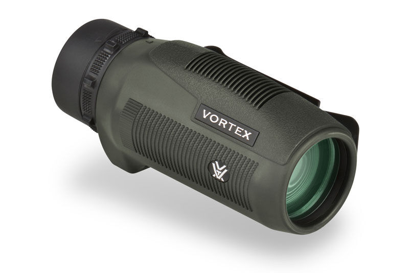 Ein robustes Vortex Monokular mit grünem Gehäuse, ideal für Naturbeobachtungen und Outdoor-Aktivitäten.
