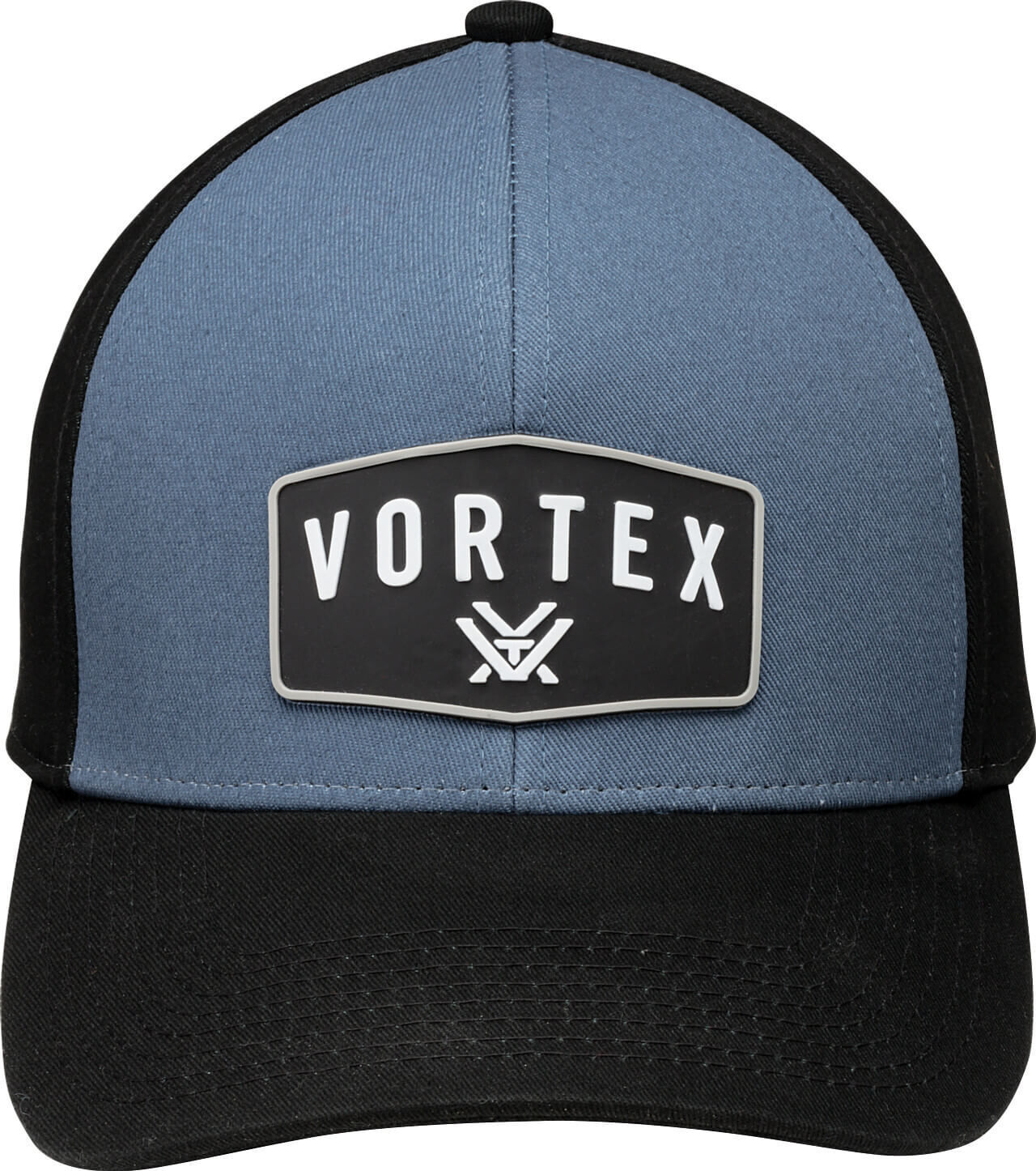 Baseballkappe von Vortex in Blau mit schwarzem Schirm und Logo auf der Vorderseite