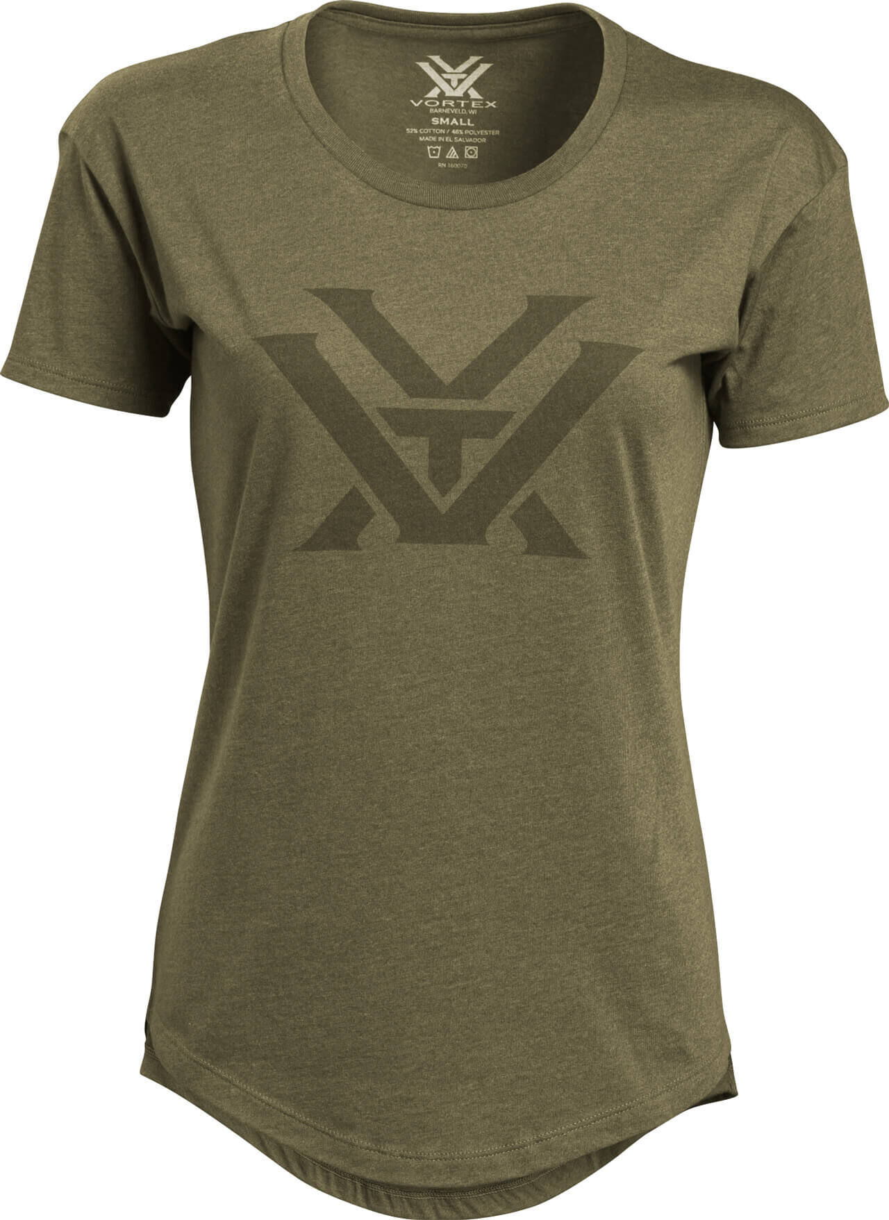 Olives T-Shirt mit Vortex-Logo auf der Vorderseite