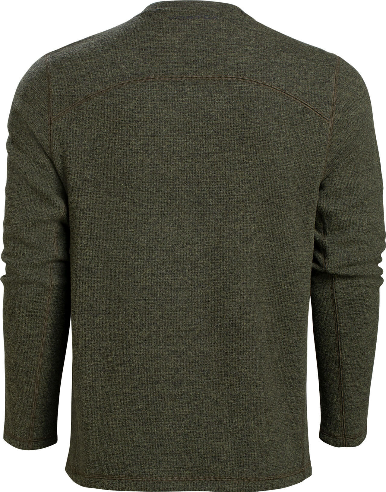 Olivgrünes Langarmshirt für Herren in Rückenansicht, aus Baumwollmischung