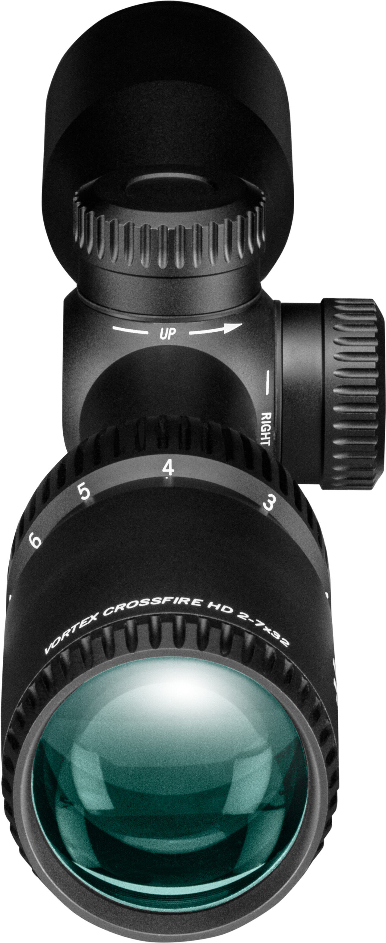 Detailansicht des Vortex Crossfire HD Zielfernrohrs 2-7x32 mit Justierrädern