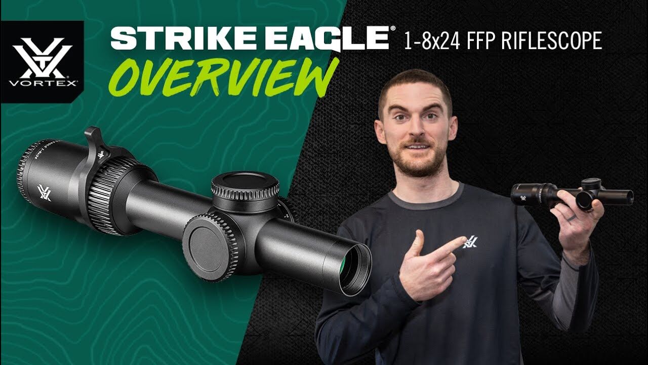 Mann präsentiert Vortex Strike Eagle 1-8x24 FFP Zielfernrohr