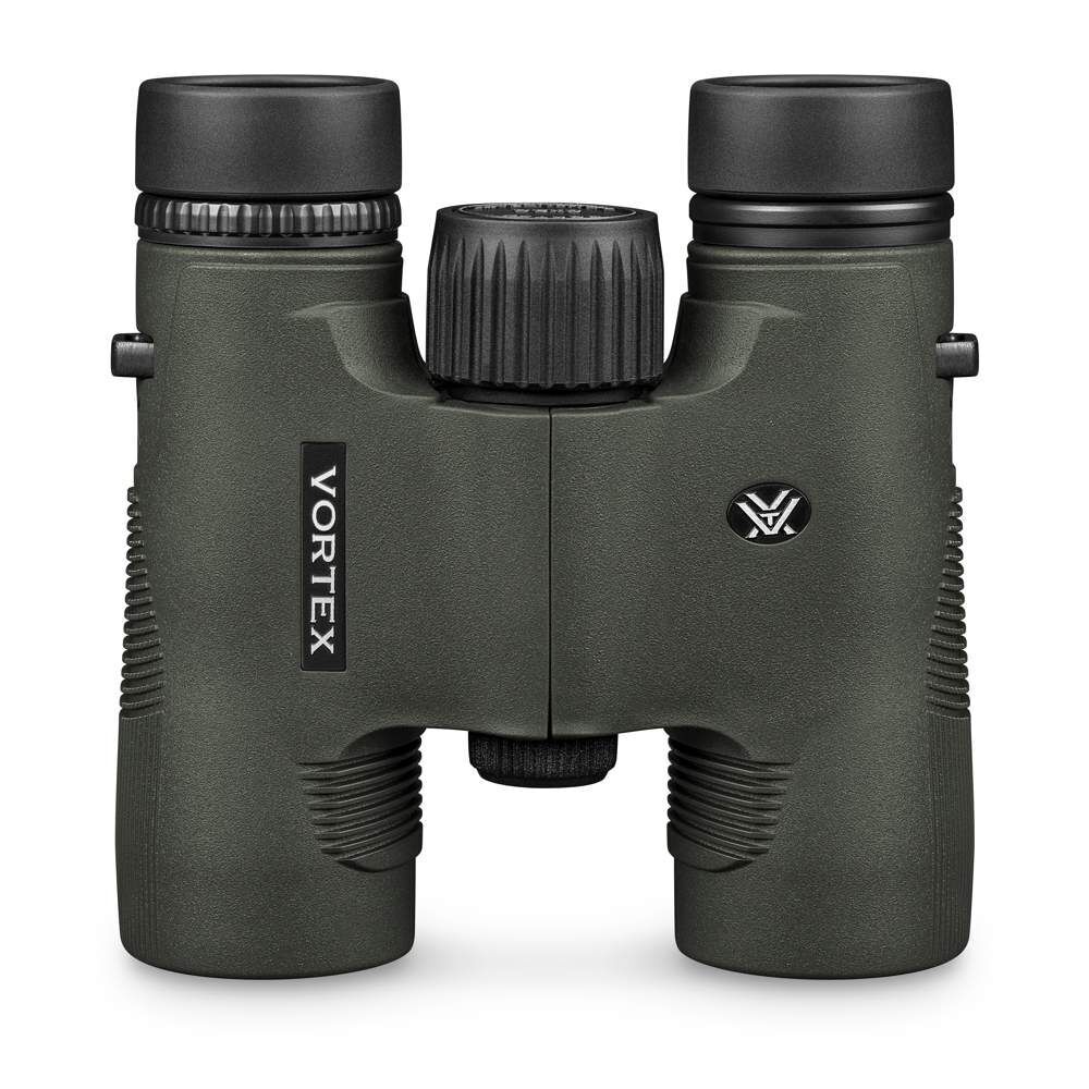 Grünes Vortex Fernglas mit schwarzem Fokusrad, ideal für Vogelbeobachtung und Naturerkundung