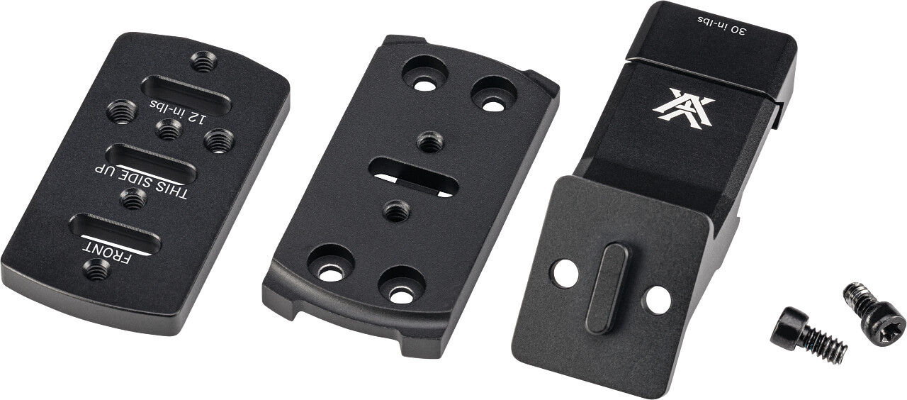 Schwarze Aluminium-Montageplatten mit Schrauben, kompatibel für Optiken