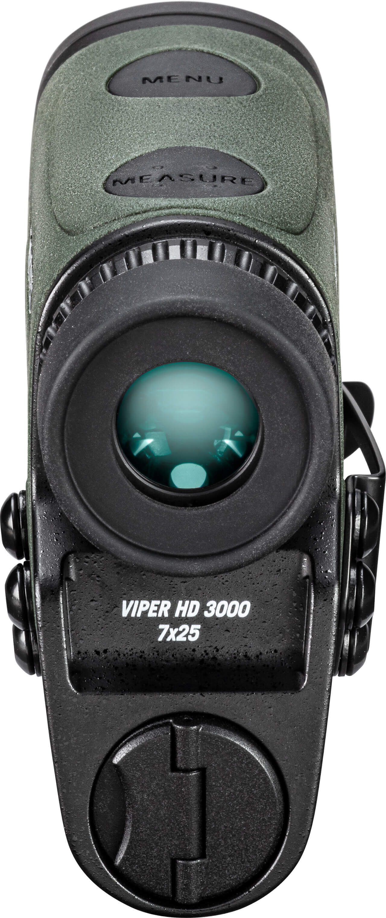 Bild eines Viper HD 3000 7x25 Entfernungsmessers mit klarer Linse und Tasten für Menü und Messung