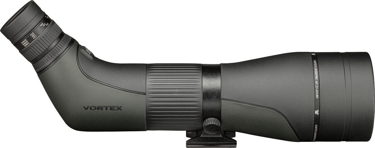 Seitenansicht eines Vortex Spektivs mit ergonomischem Design und robustem Gehäuse