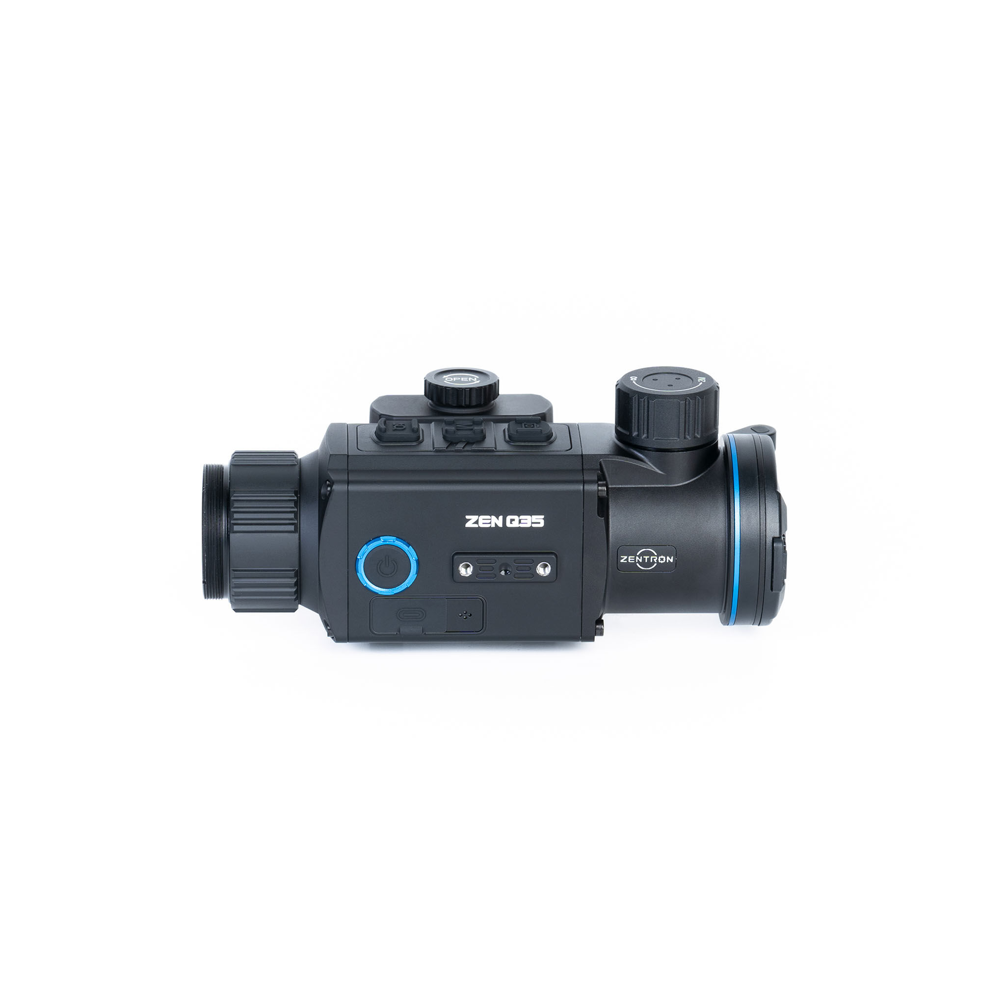 Zenitron Zen Q35 Nachtsichtgerät in seitlicher Ansicht, zeigt Bedienelemente und optische Details