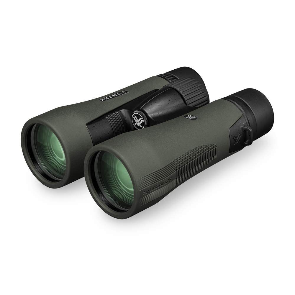Fernglas mit grünem Gehäuse und schwarz geriffelten Details für optimalen Halt
