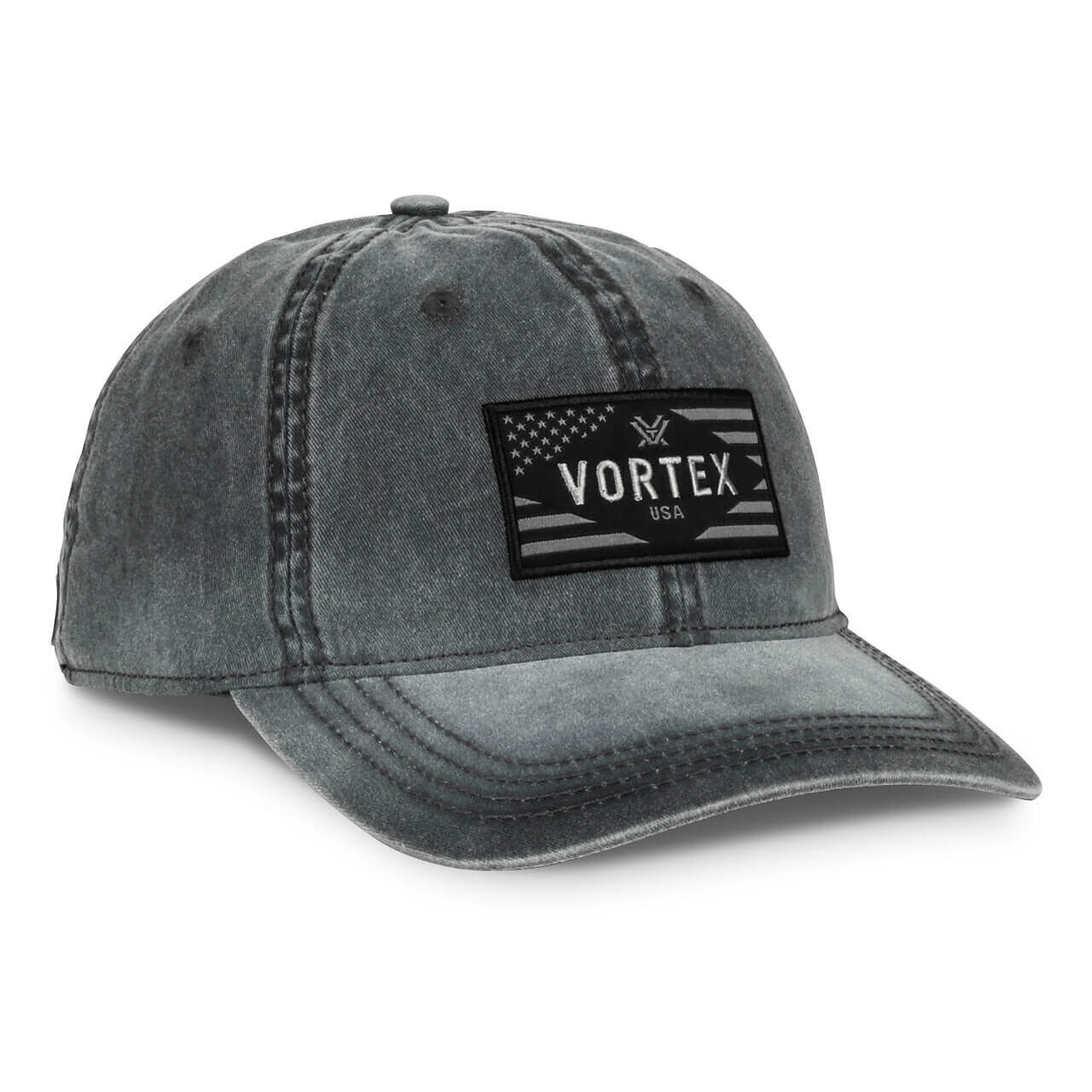 Baseballkappe in Grau mit Vortex USA Logo im Vintage-Stil