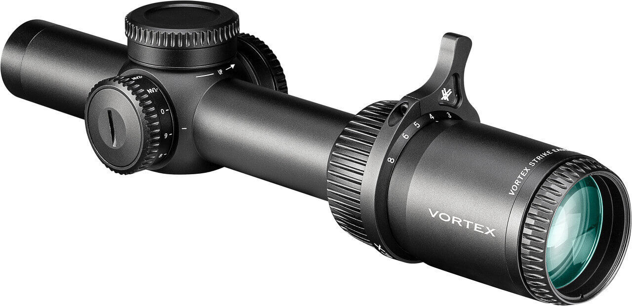 Vortex Zielfernrohr mit Vergrößerungsregler und Einstellknöpfen für präzises Schießen