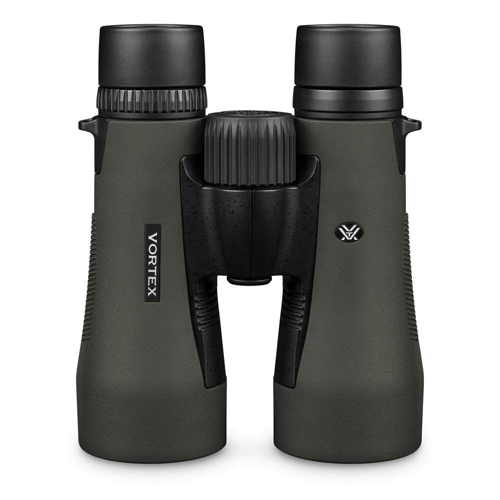 Grünes Vortex Fernglas mit ergonomischen Griffen und zentralem Fokussierrad