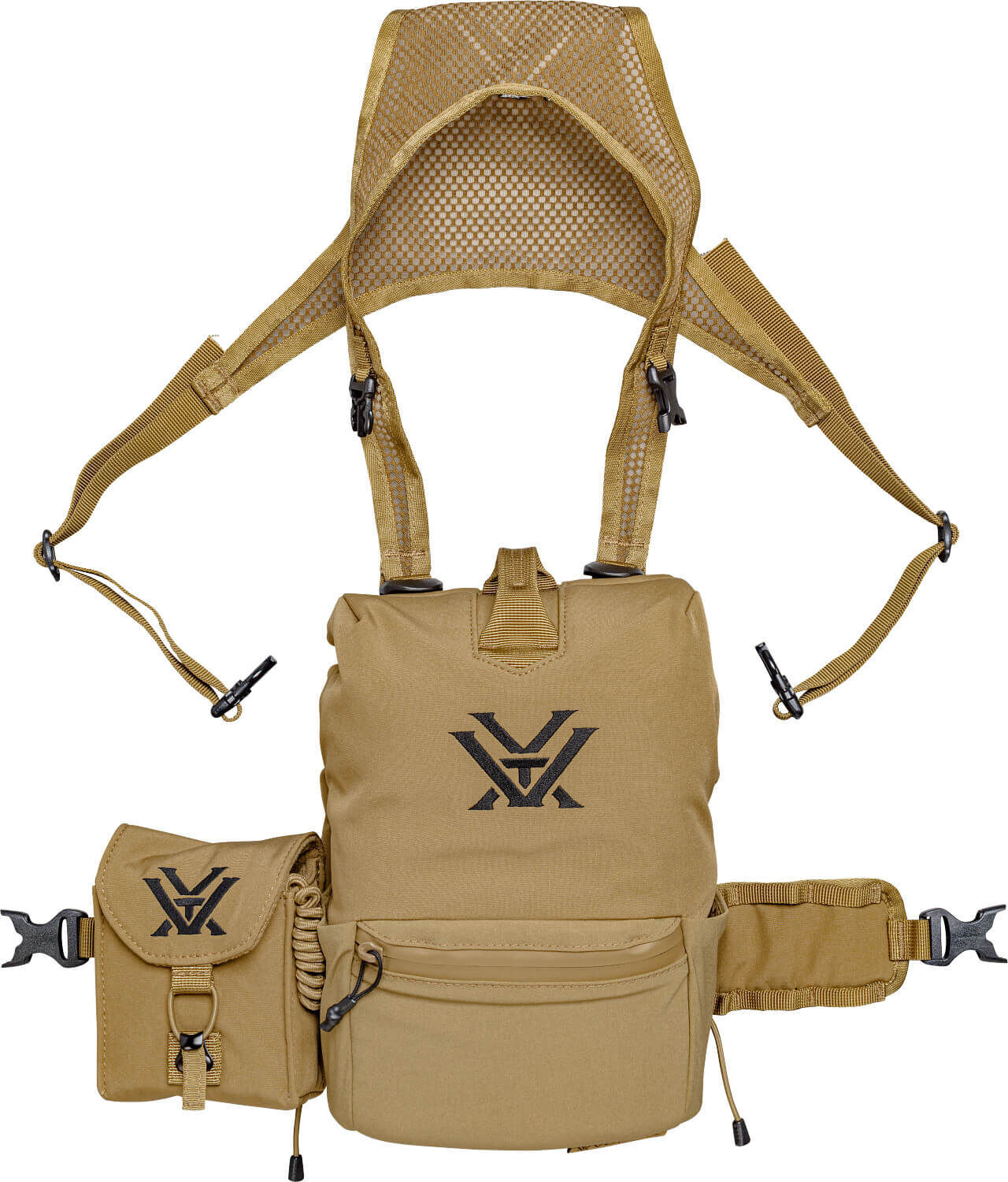 Beige Outdoor Brusttasche mit mehreren Fächern und verstellbaren Trägern