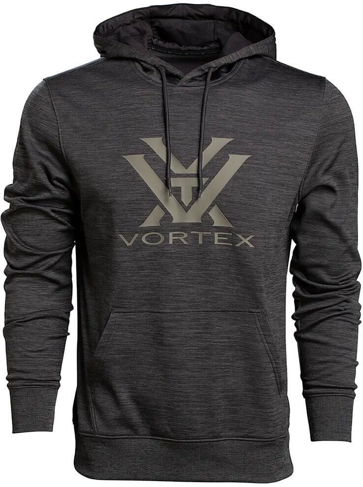 Herren-Pullover in Dunkelgrau mit Kapuze und Vortex-Schriftzug