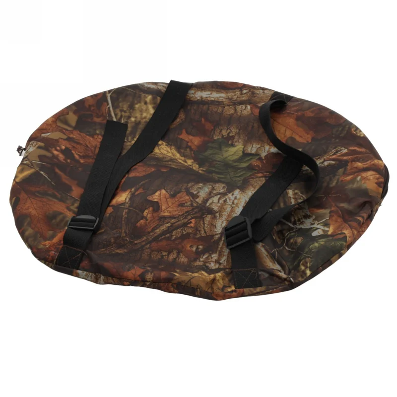 Runde Tragetasche mit Camouflage-Muster und verstellbaren schwarzen Gurten