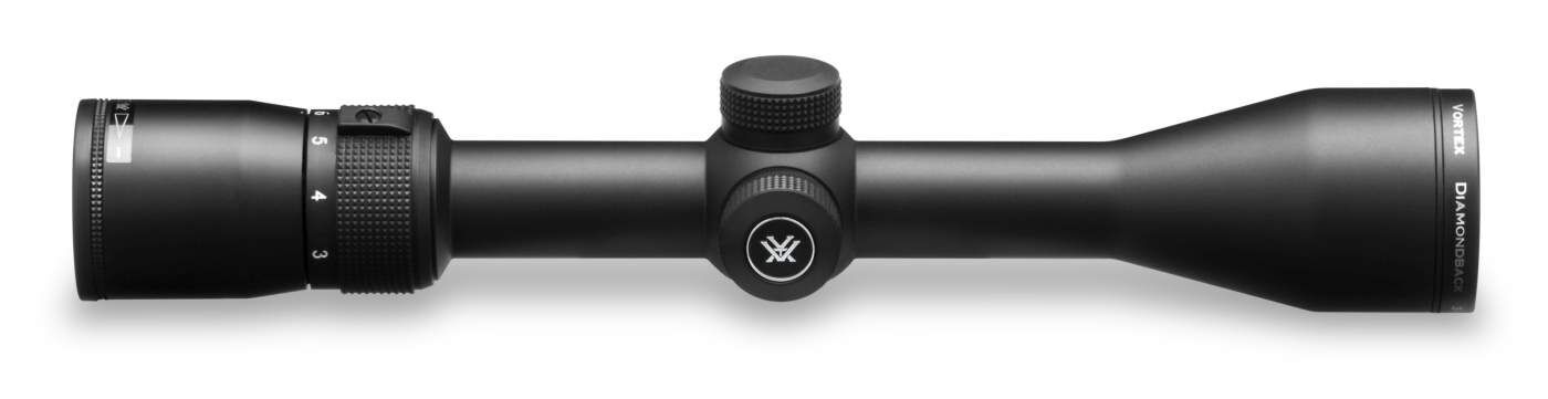 Seitenansicht des Vortex Diamondback Zielfernrohrs 4-12x40 mit Vergrößerungseinstellung