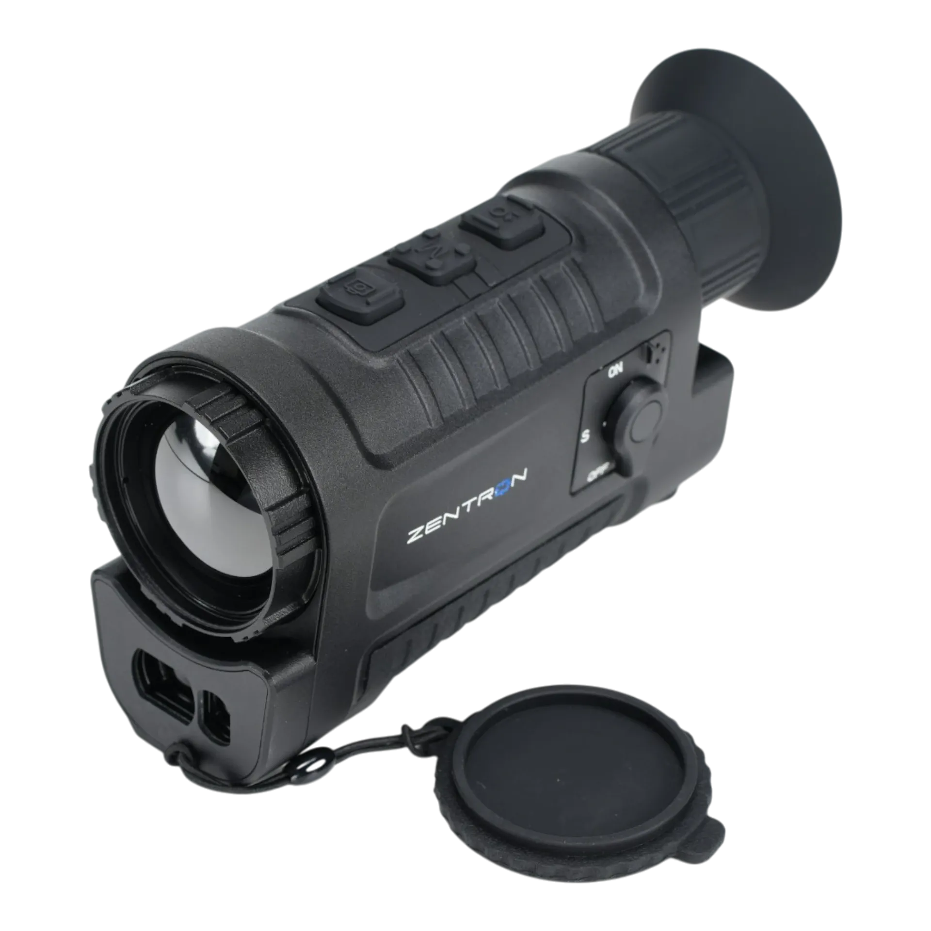 Zentron ZEN M6 Pro Wärmebildgerät in Schwarz, kompaktes Monokular mit drei wechselbaren Objektiven 25, 35 und 50 mm, 640×512 VOx-Sensor, Laser-Entfernungsmesser bis 1.200 m, gummierte Bedienknöpfe und abnehmbarer Objektivschutzdeckel