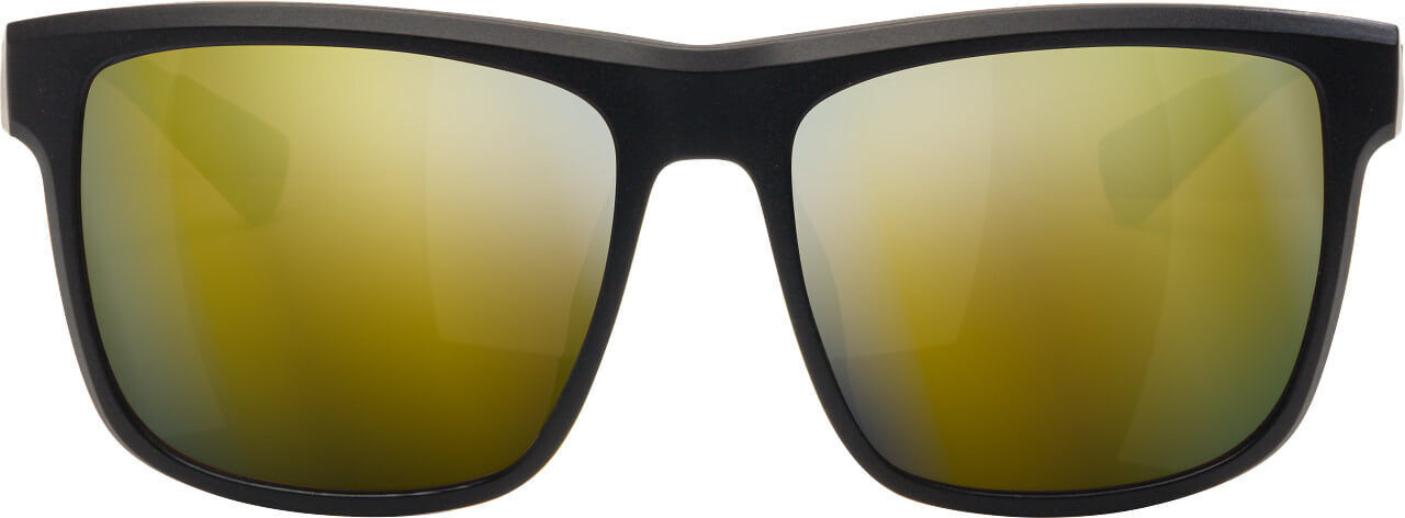 Sportliche Sonnenbrille mit schwarz-gelbem Design und getönten Gläsern